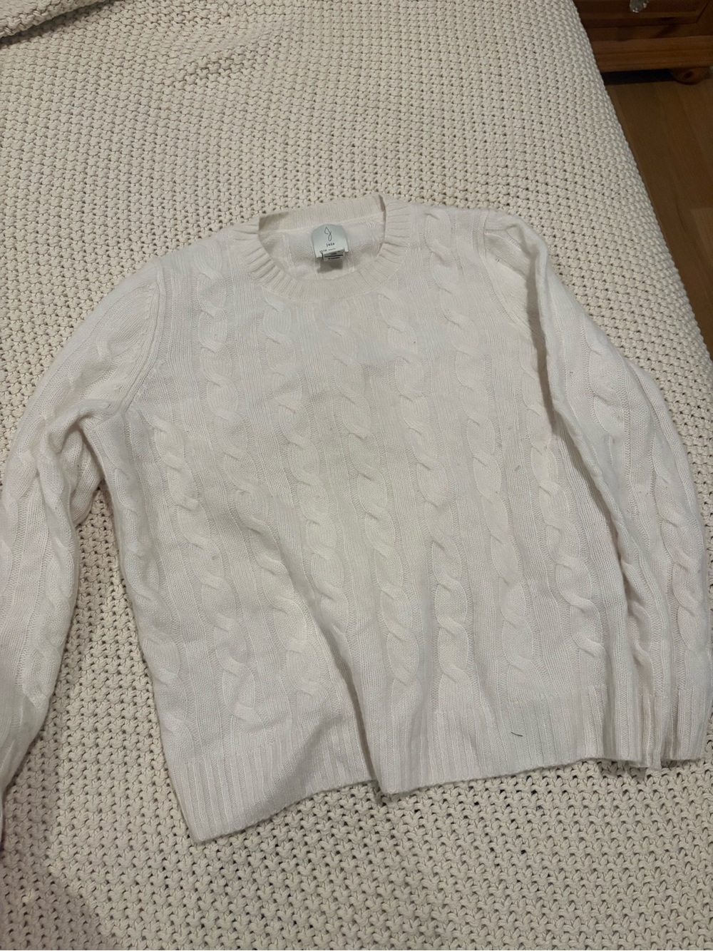 New cashmere Joie Cream Cable Knit Sweater